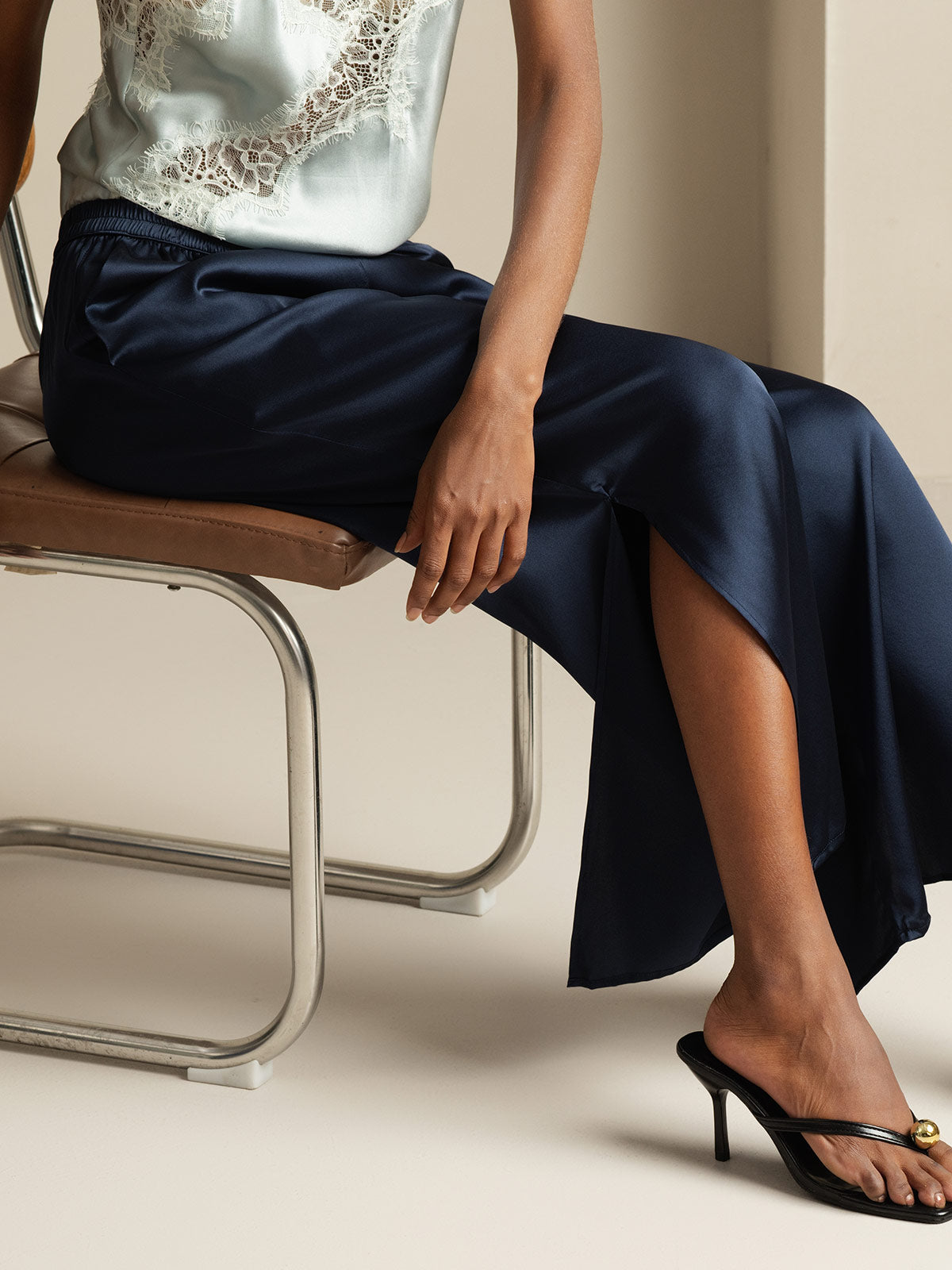 Clearance - Women's 19Momme Silk Wide Leg Split Pants