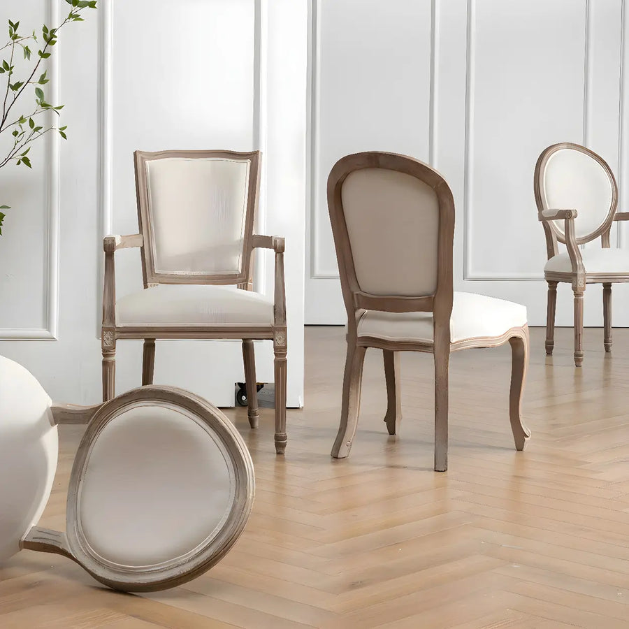 Farmhouse Upholstered King Louis Back Dining Side Chair