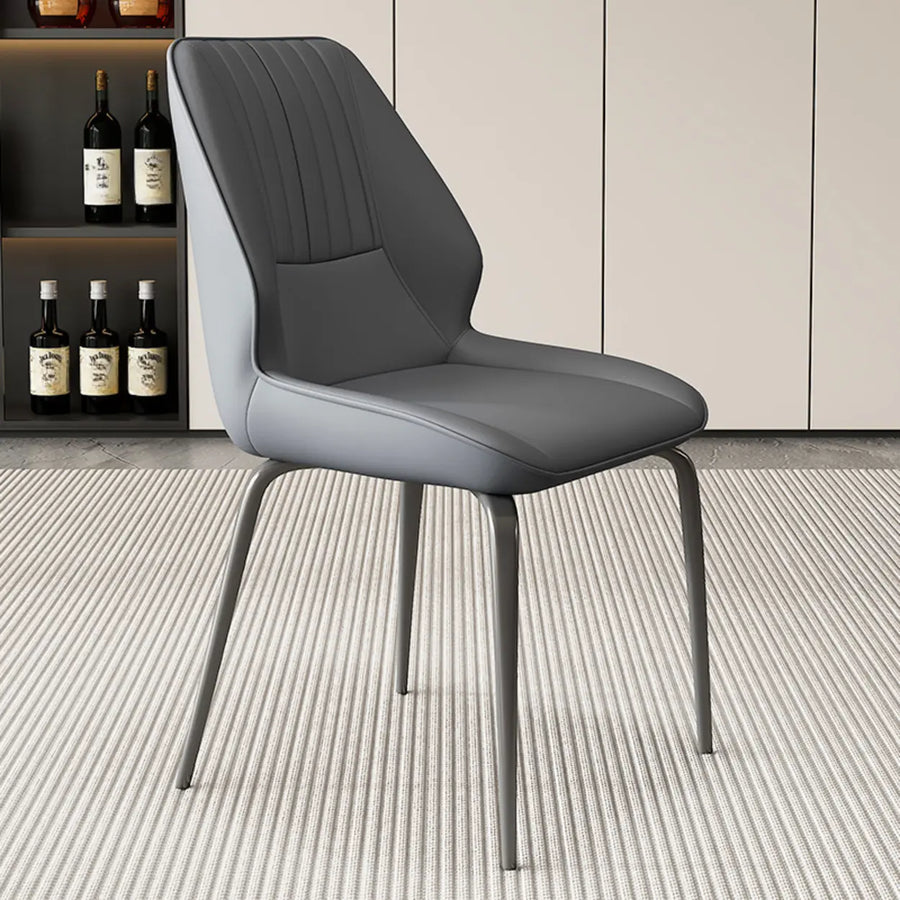 Faux Leather Upholstered Wingback Armless Dining Chairs