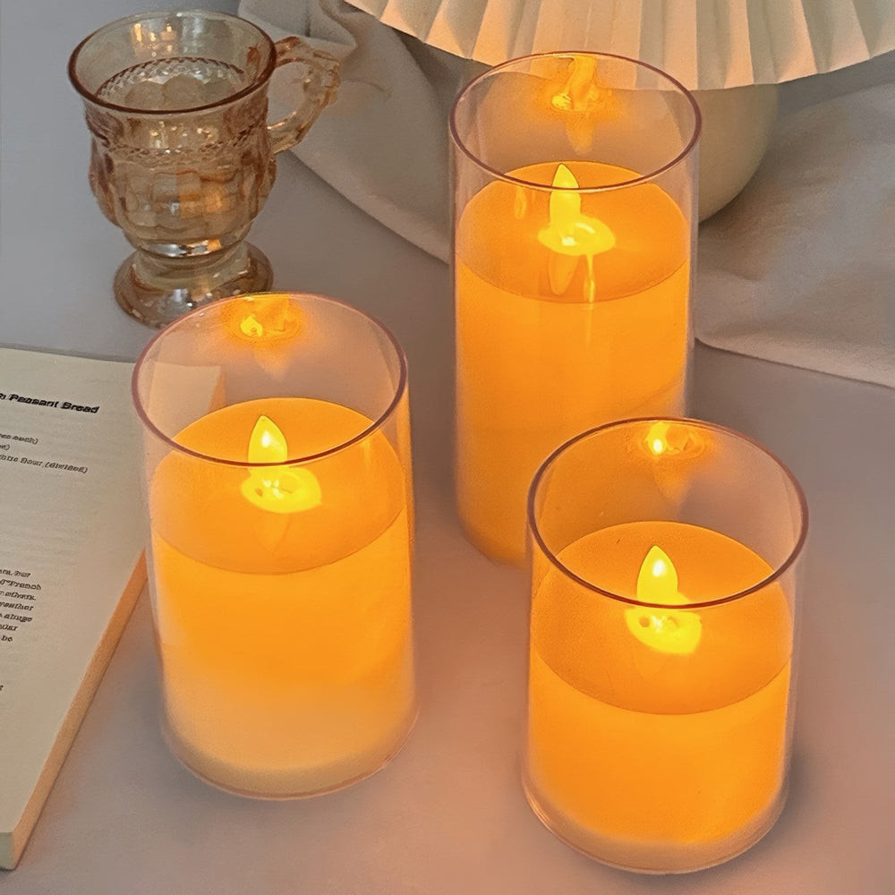 Warm Glow LED Glass Candles