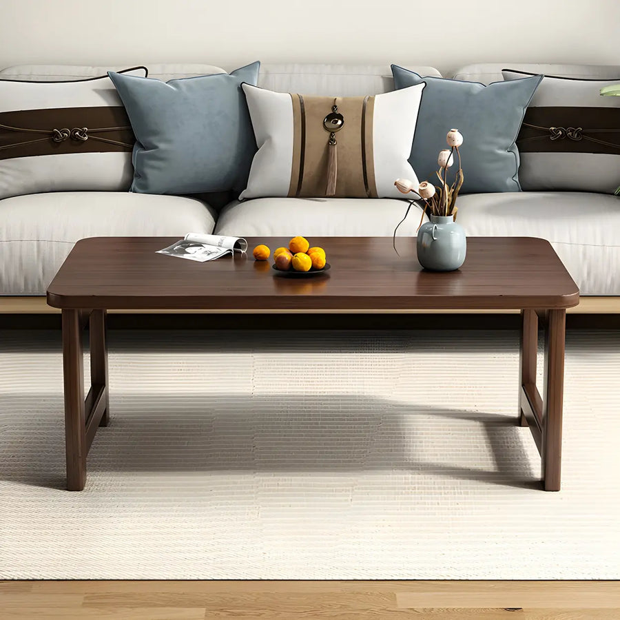 Foldable Scratch Resistant Bamboo Rectangle Coffee Table