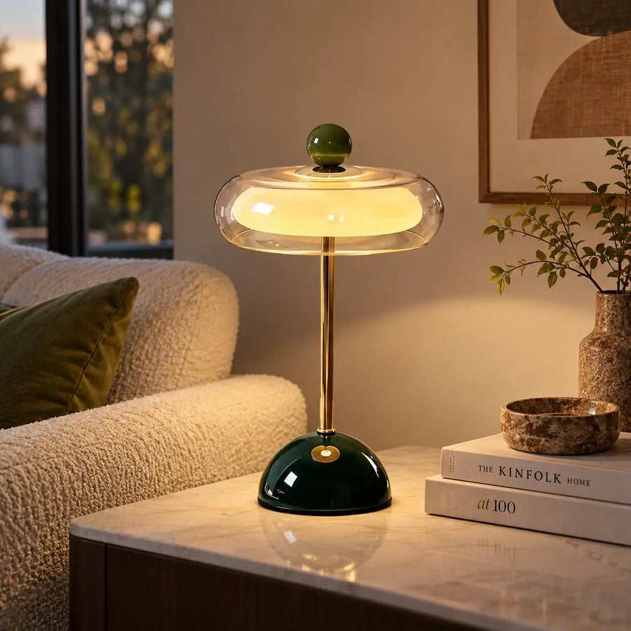 Glass Mushroom LED Table Lamp with Touch Control