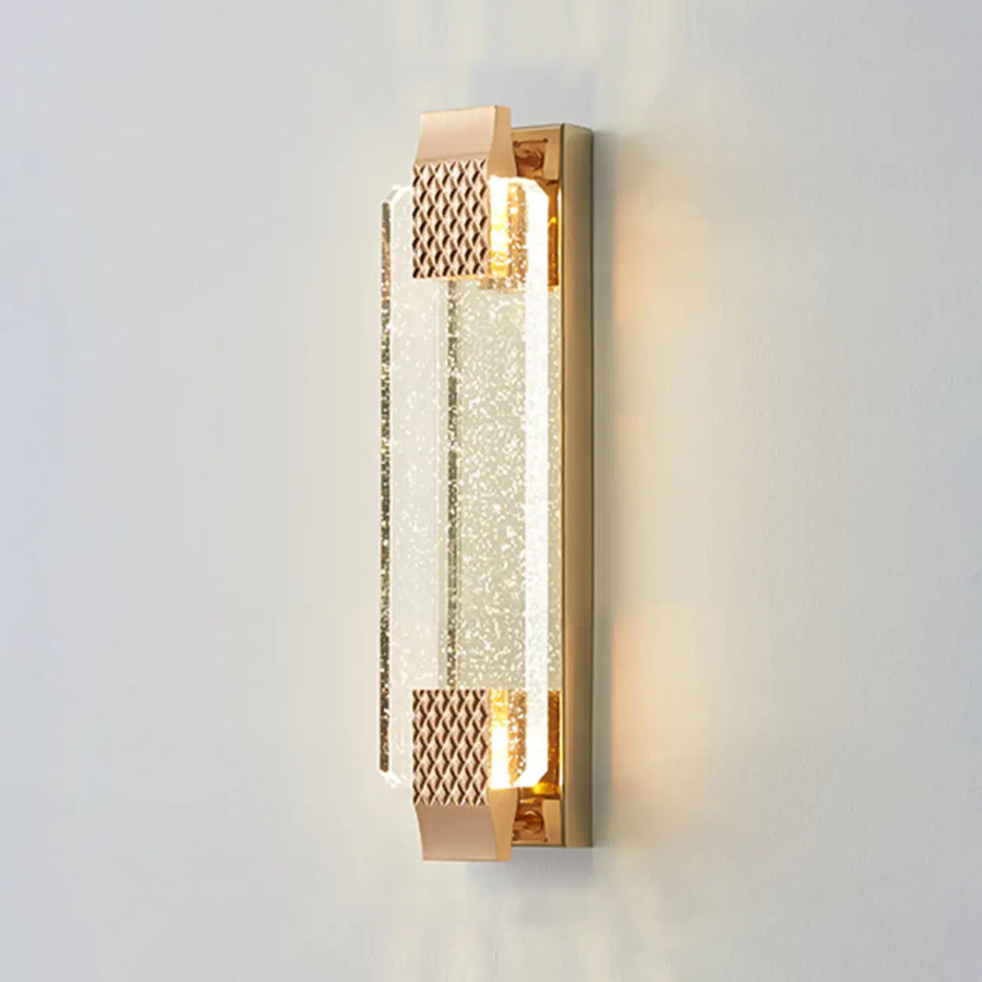 Gold Modern Geometric Crystal Outdoor Wall Lights