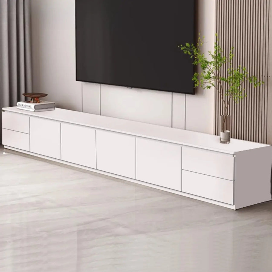 Gray Oak Wooden Rectangular TV Stand with Storage