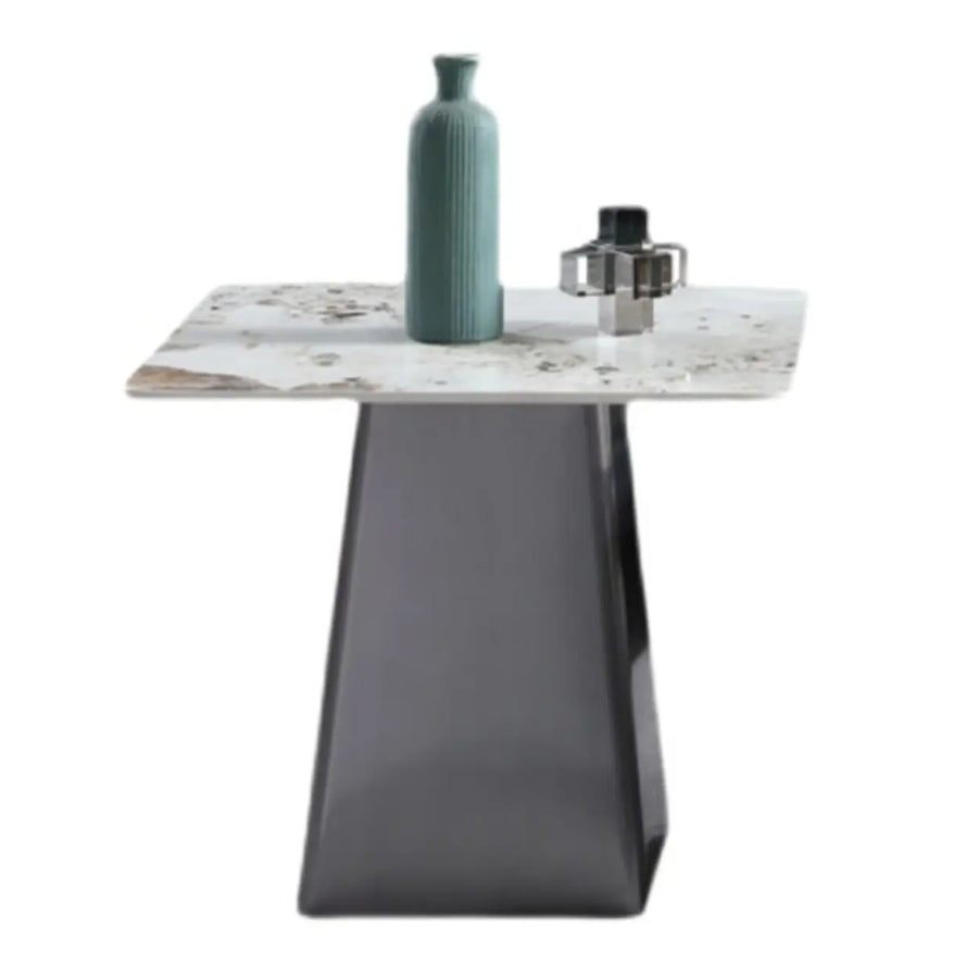 Gray Scratch Resistant Stone Square Bunching Tables