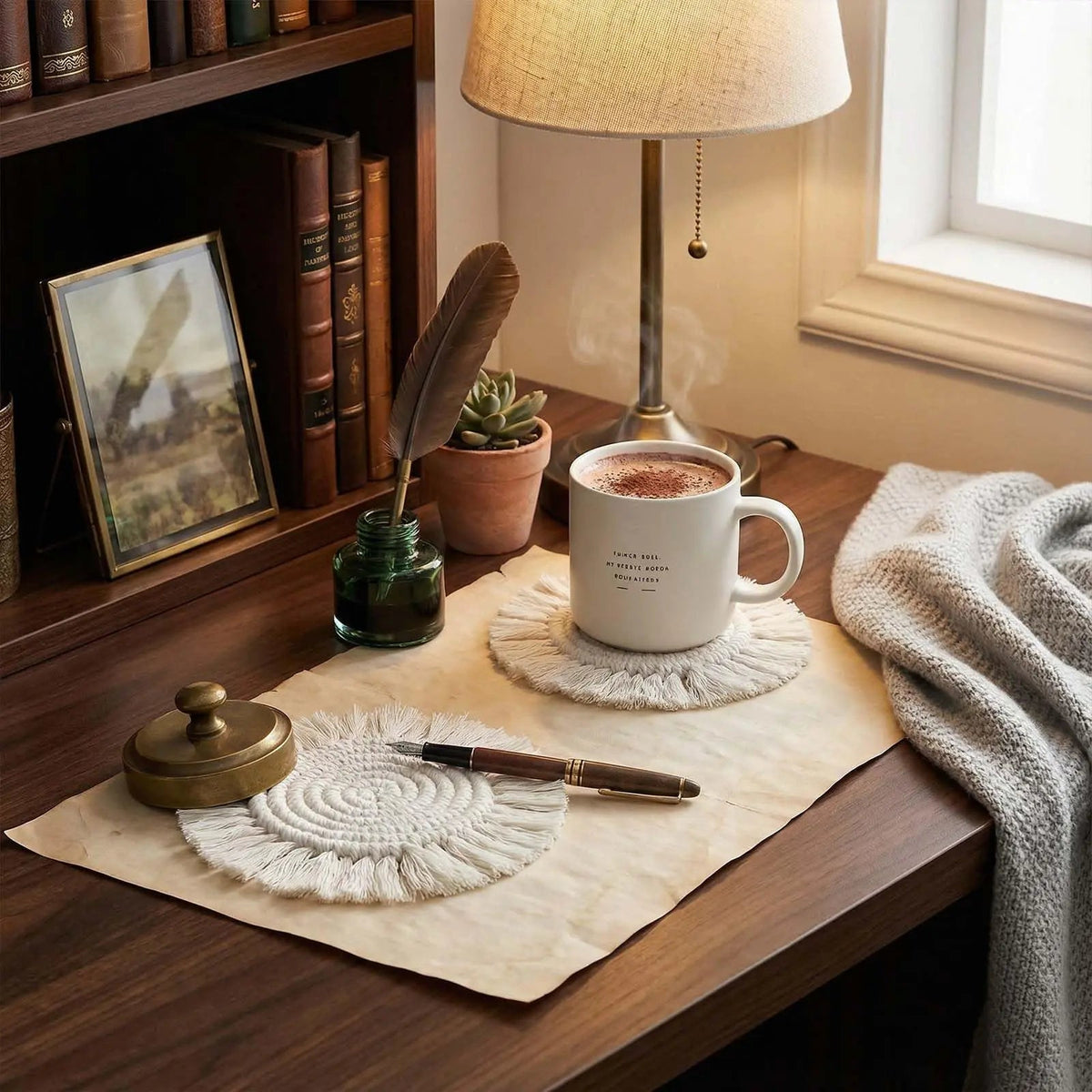 Sleepwyn Boho Cotton Coaster Mat (2 Pcs)