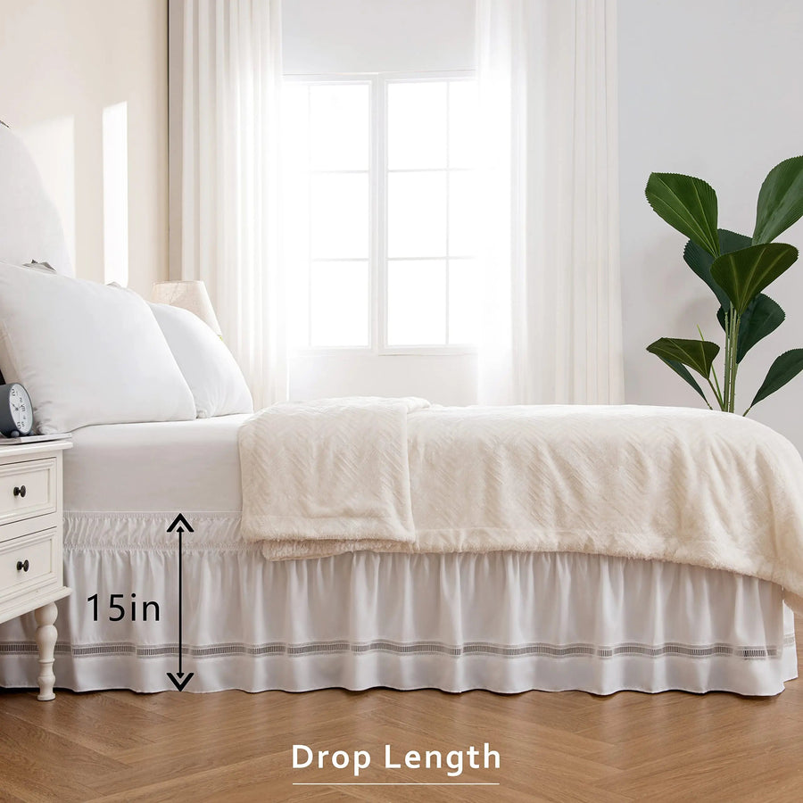 Sleepwyn Crochet Lace Bed Skirt