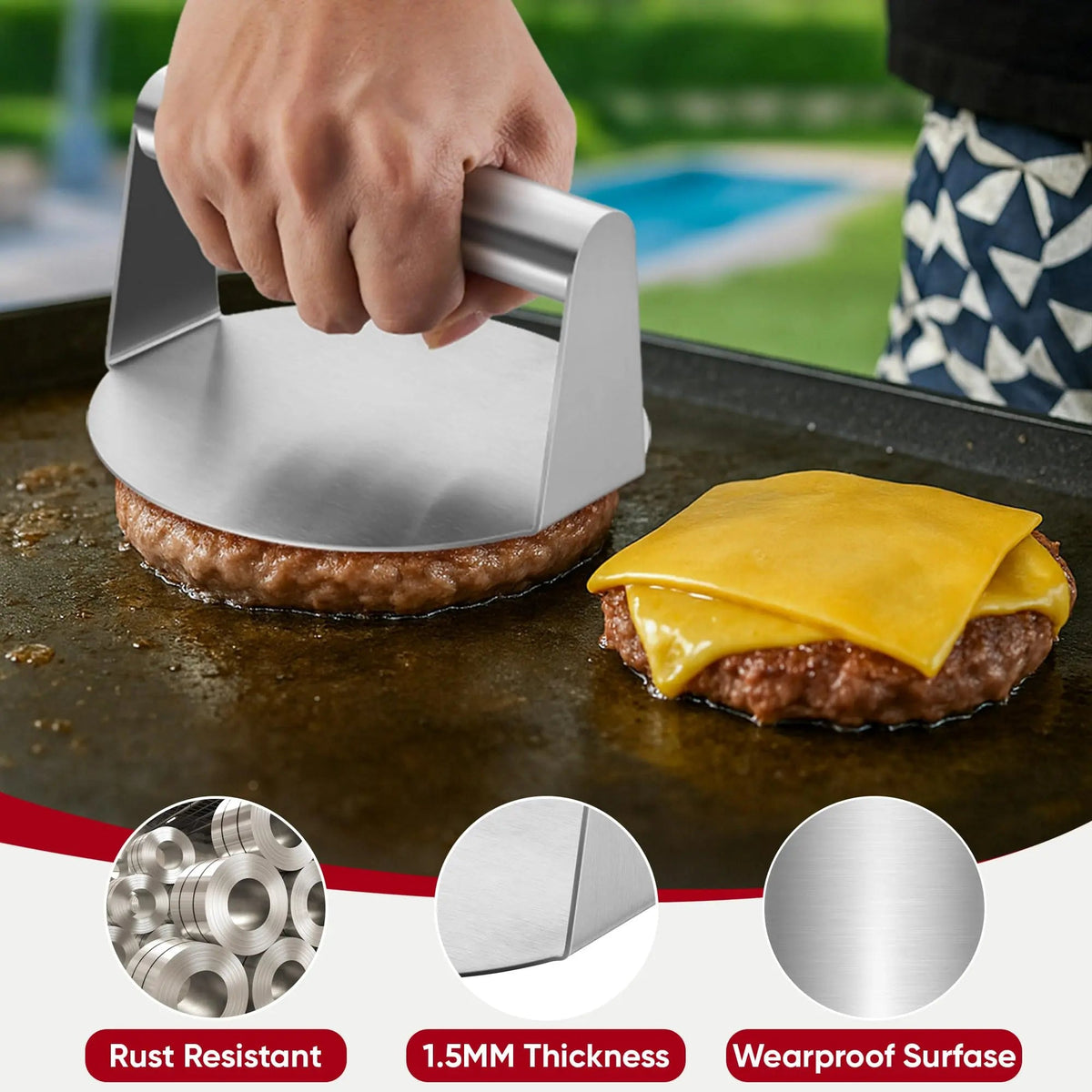 Sleepwyn Stainless Steel Burger Press