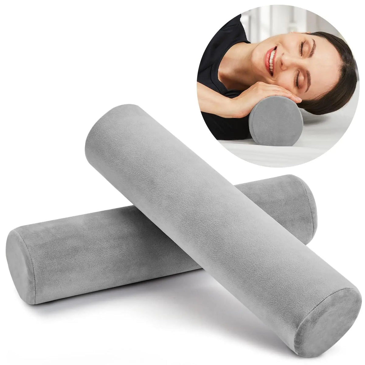 Sleepwyn Neck Roll Bolster Pillow (2 Packs)