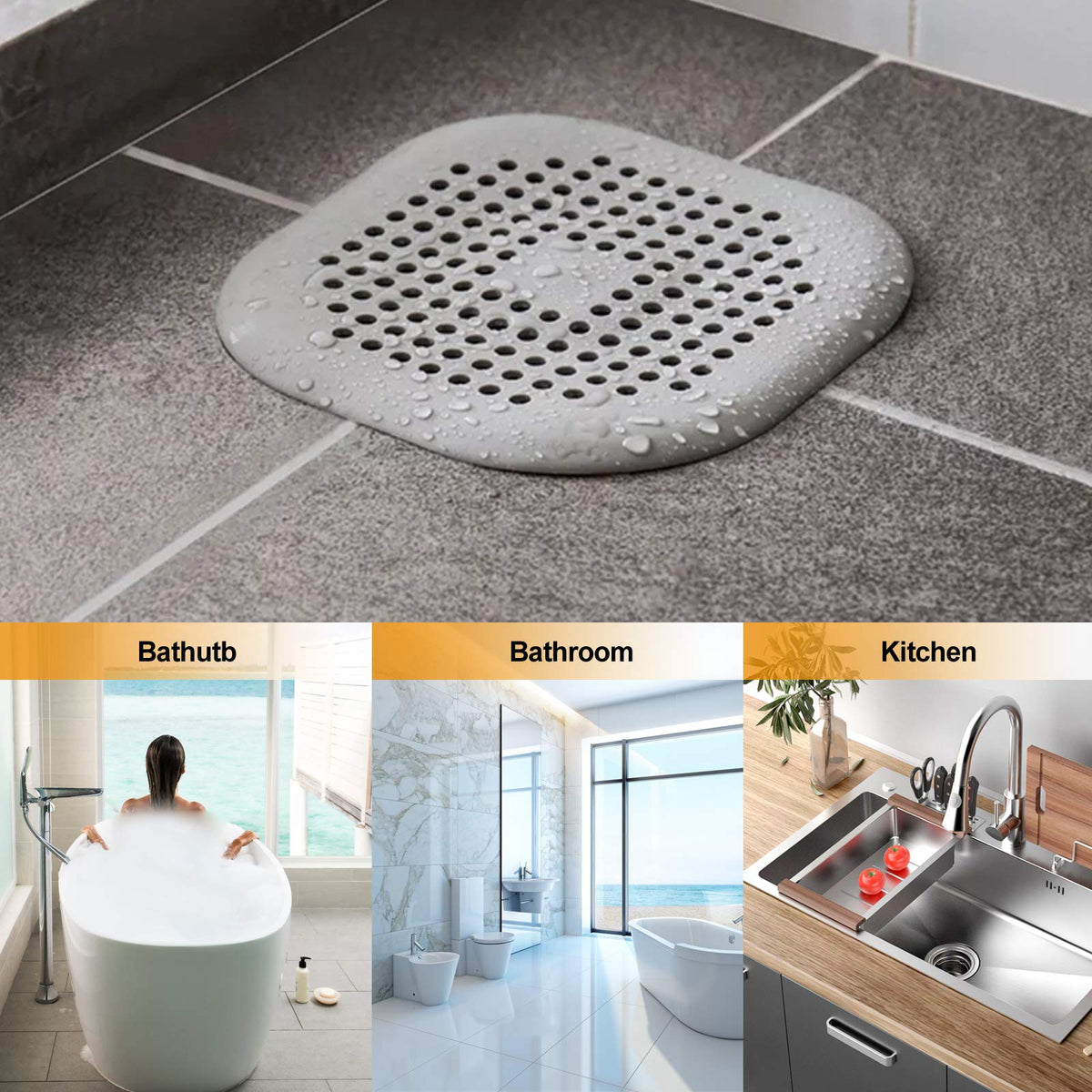 Sleepwyn Square Drain Strainer (3Pcs)