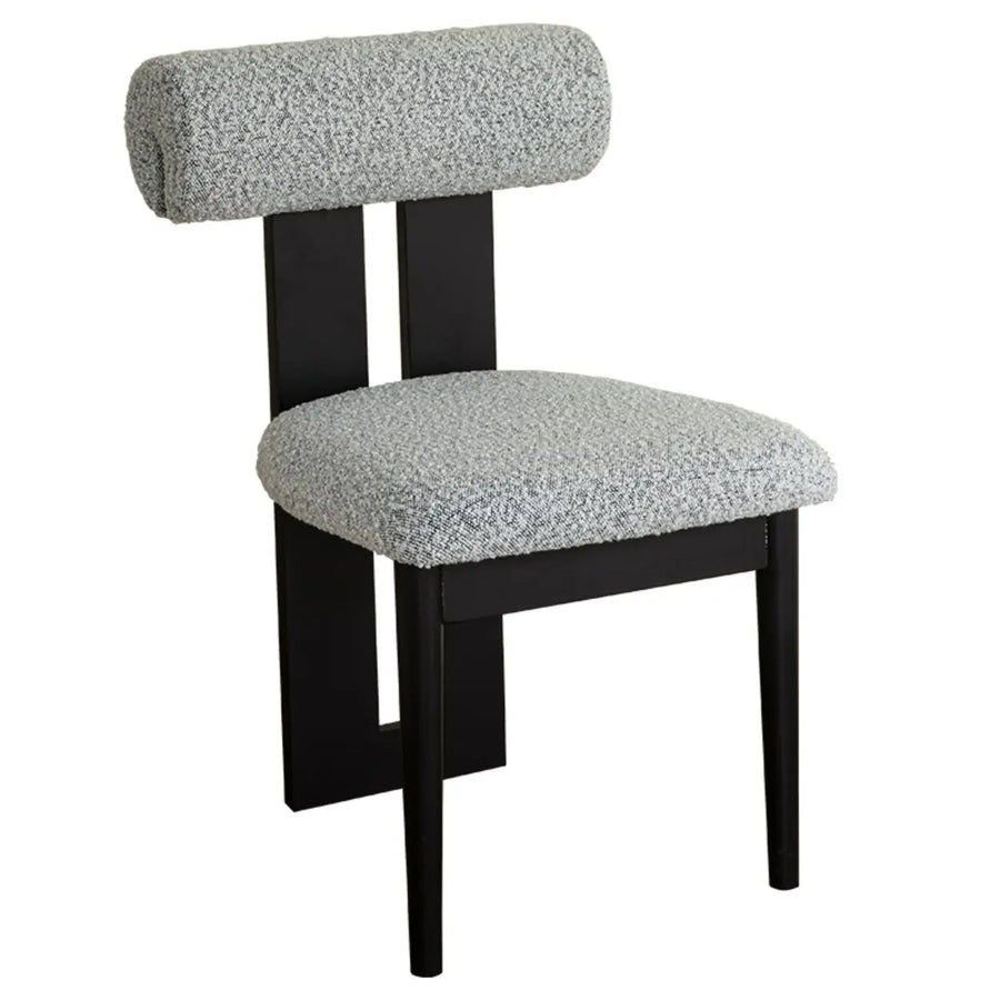 Indoor Upholstered Slatted Back Dining Chair Cream