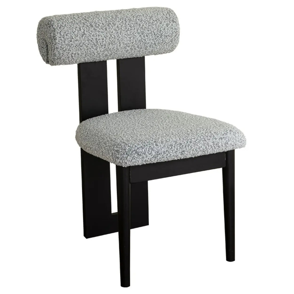 Indoor Upholstered Slatted Back Dining Chair Cream
