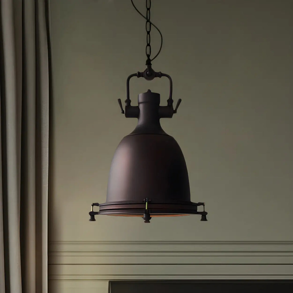 Industrial Black Metal Pot Shape Hanging Pendant Light