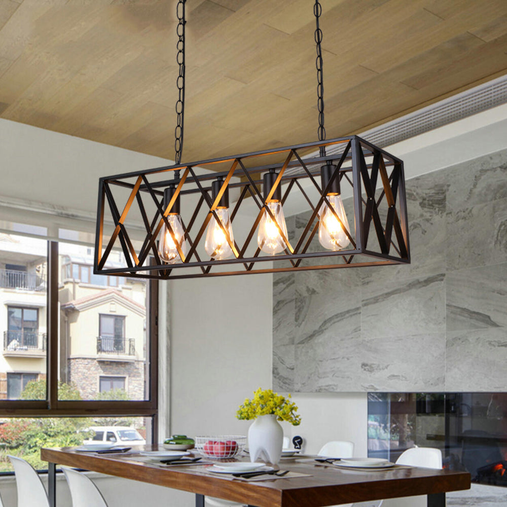 Industrial Metal Cage Kitchen Island Pendant Light
