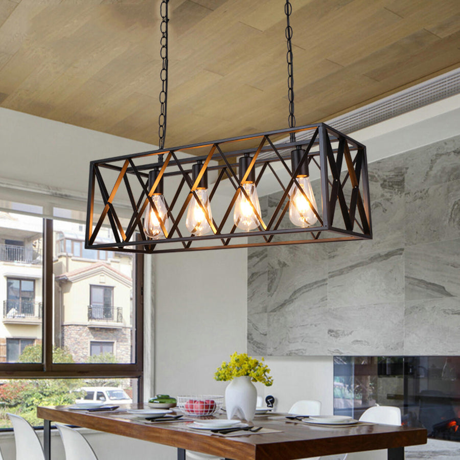 Industrial Metal Cage Kitchen Island Pendant Light