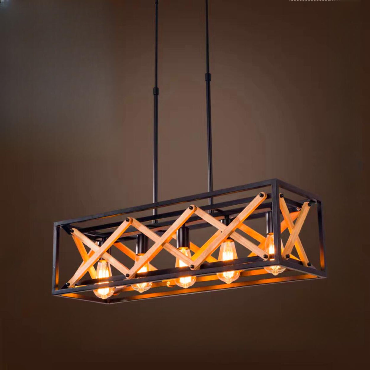 Industrial Metal Cage Kitchen Island Pendant Light