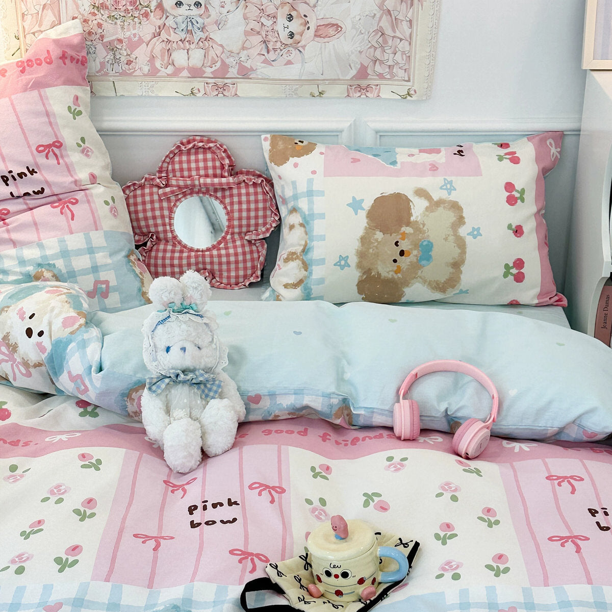 Kawaii Princess Patchwork Bedding Set