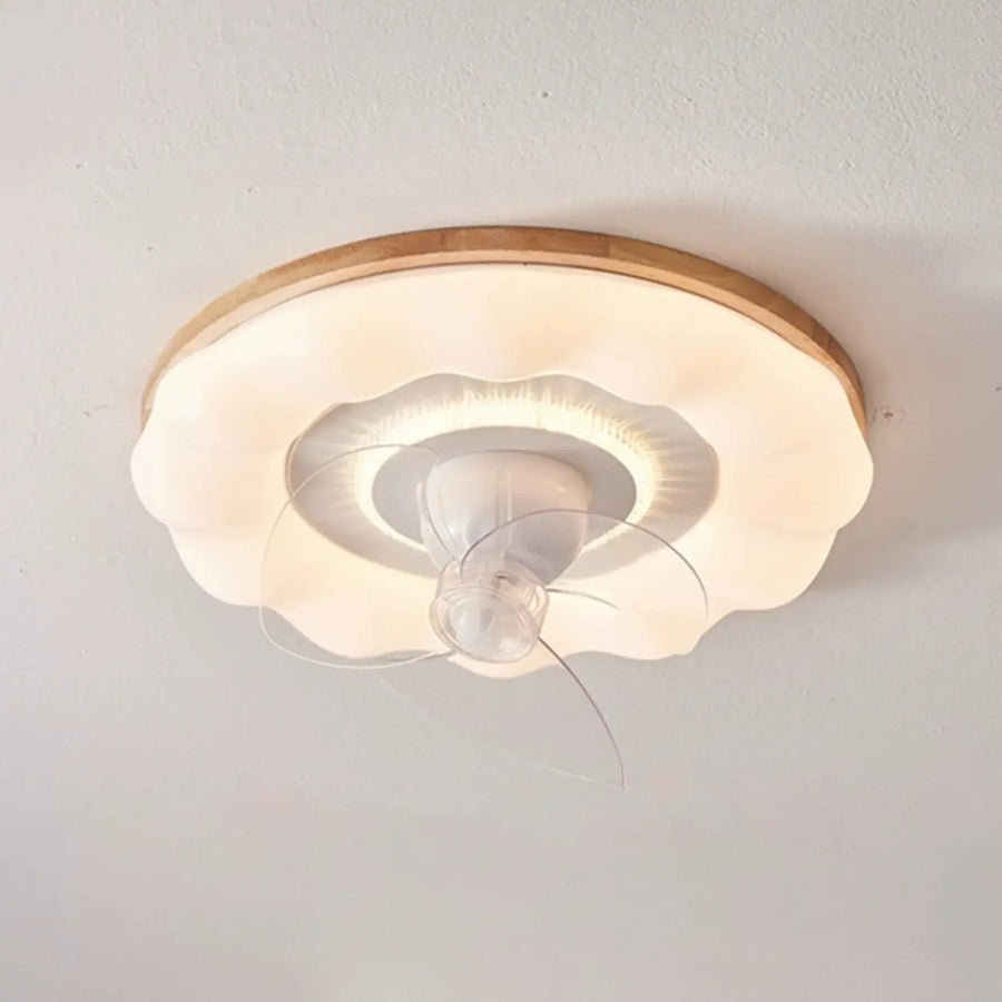 Kids Room Cloud Wood Flush Ceiling Fan with LED Light
