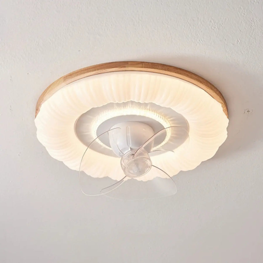 Kids Room Cloud Wood Flush Ceiling Fan with LED Light