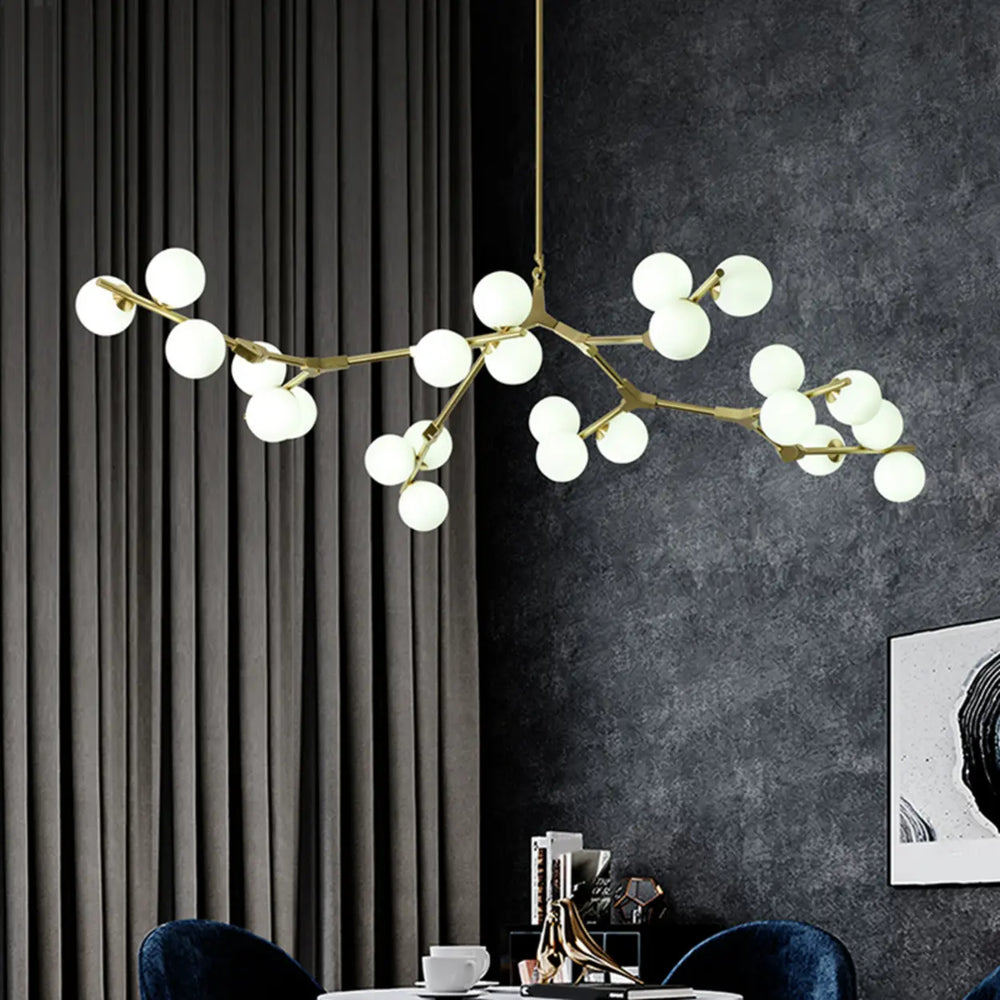 Large Modern Gold Branch Globe Chandelier Dining Room