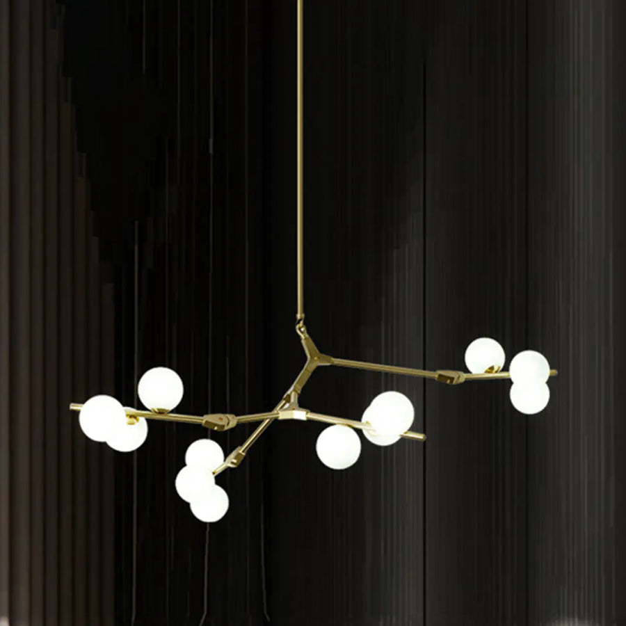 Large Modern Gold Branch Globe Chandelier Dining Room