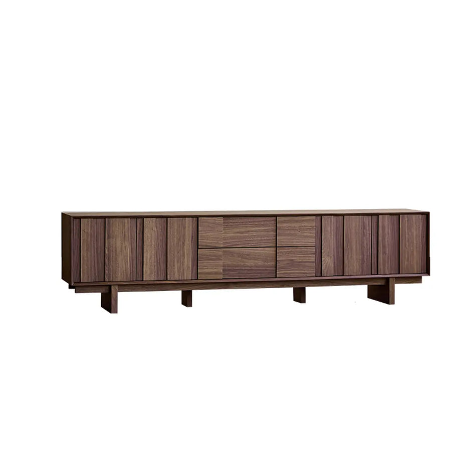 Living Room Brown Wood Drawers Rectangle TV Stand