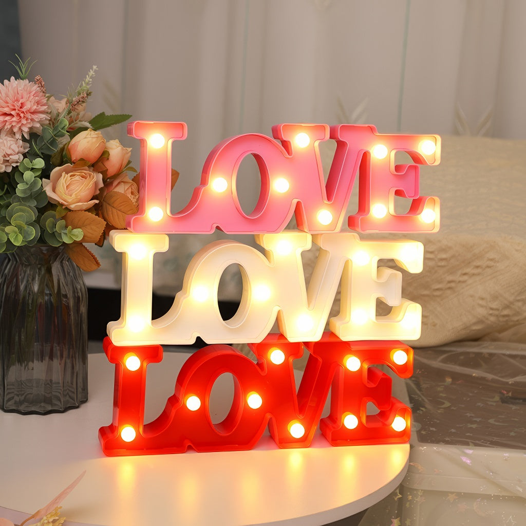 Illuminated Rustic "Love" Decor Sign