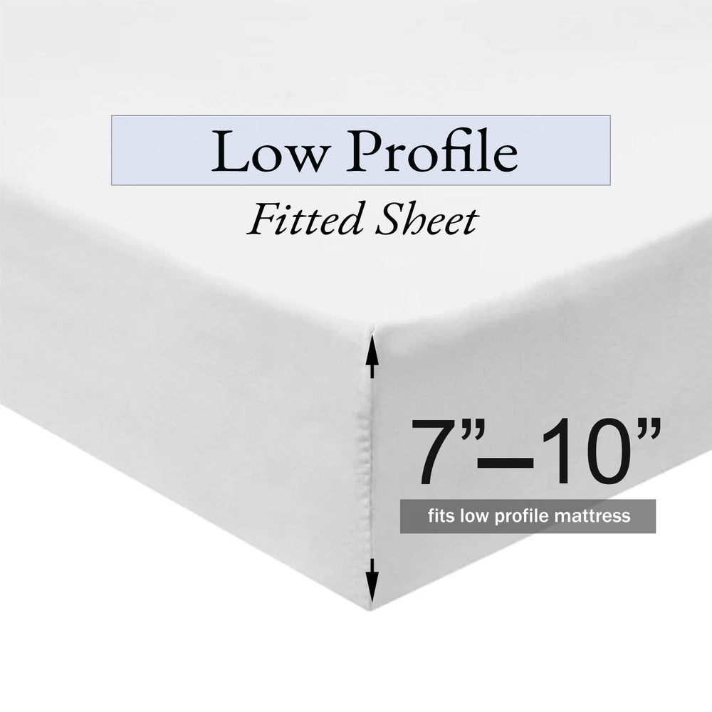 Low Profile Fitted Sheet (7-10 Inches) 100% Cotton Sateen – USA