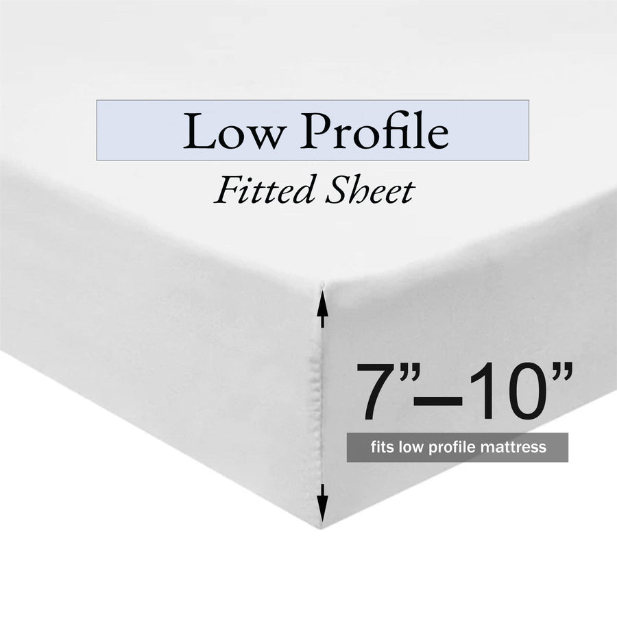 Low Profile Fitted Sheet (7-10 Inches) 100% Cotton Sateen – USA