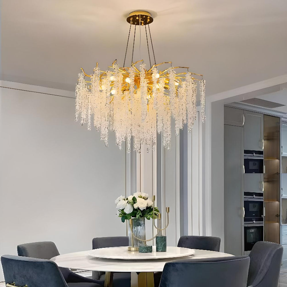 Luxury Cascading Crystal Chandelier Adjustable Height