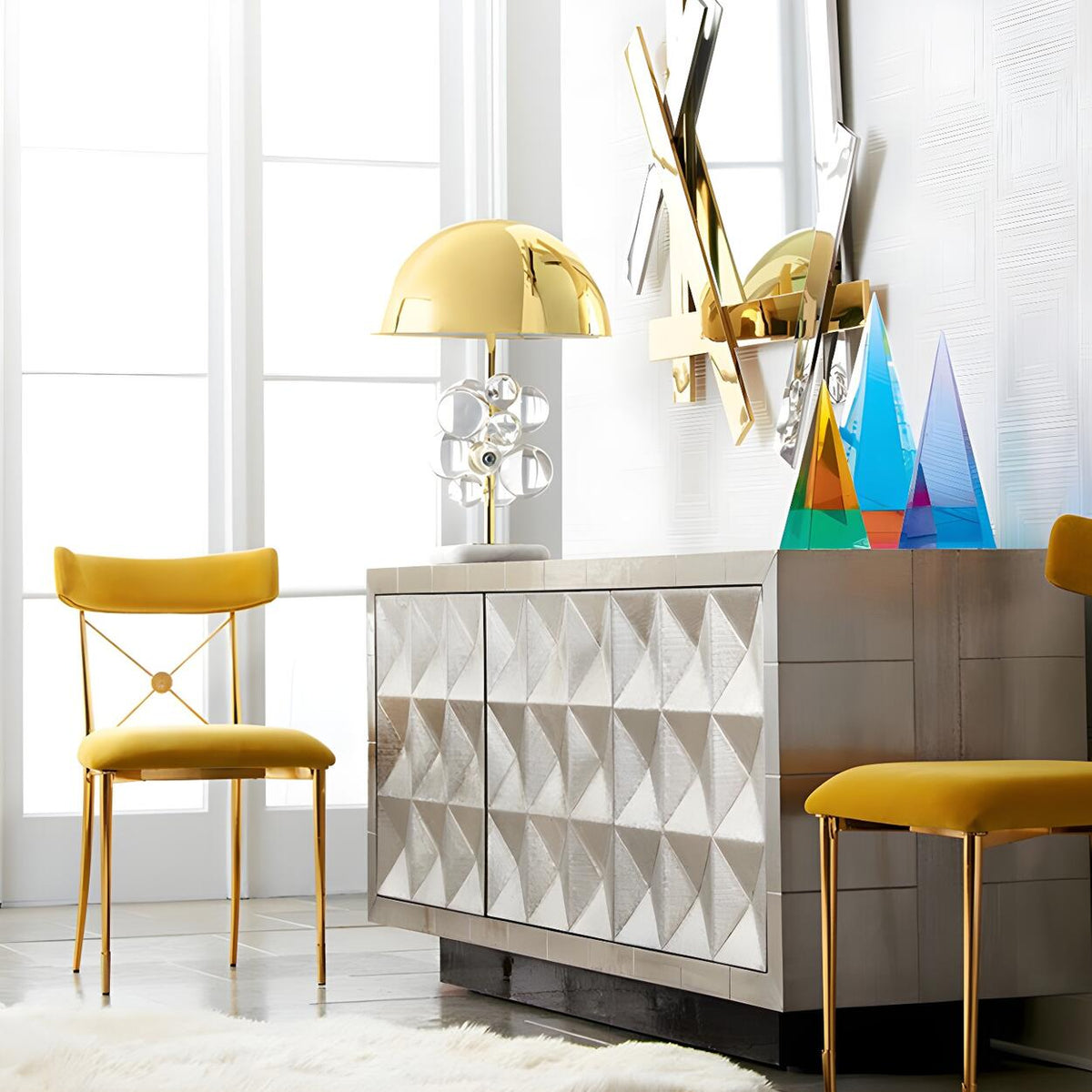 Luxury Gold Dome Art Glass Decoration Metal Table Lamp