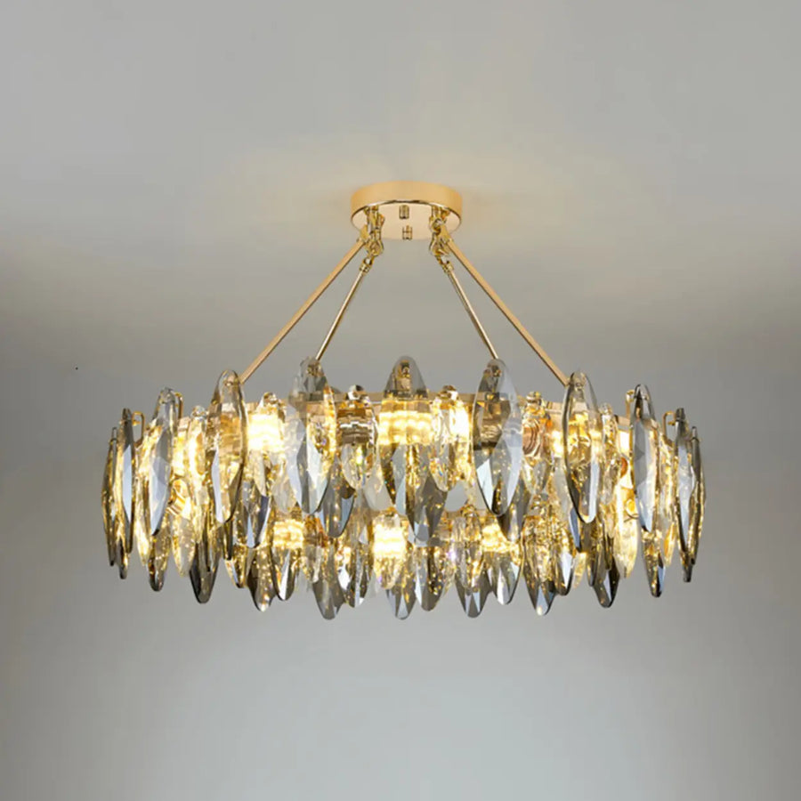 Luxury Modern Crystal Oval Round Living Room Chandelier