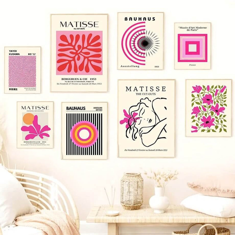 Pink Art Collage Canvas Posters