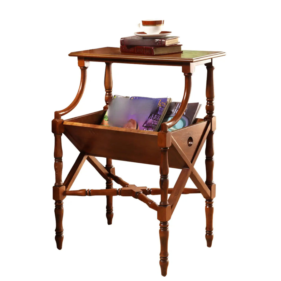 Mid-century Antique Wooden Magazine Storage Bookshelf