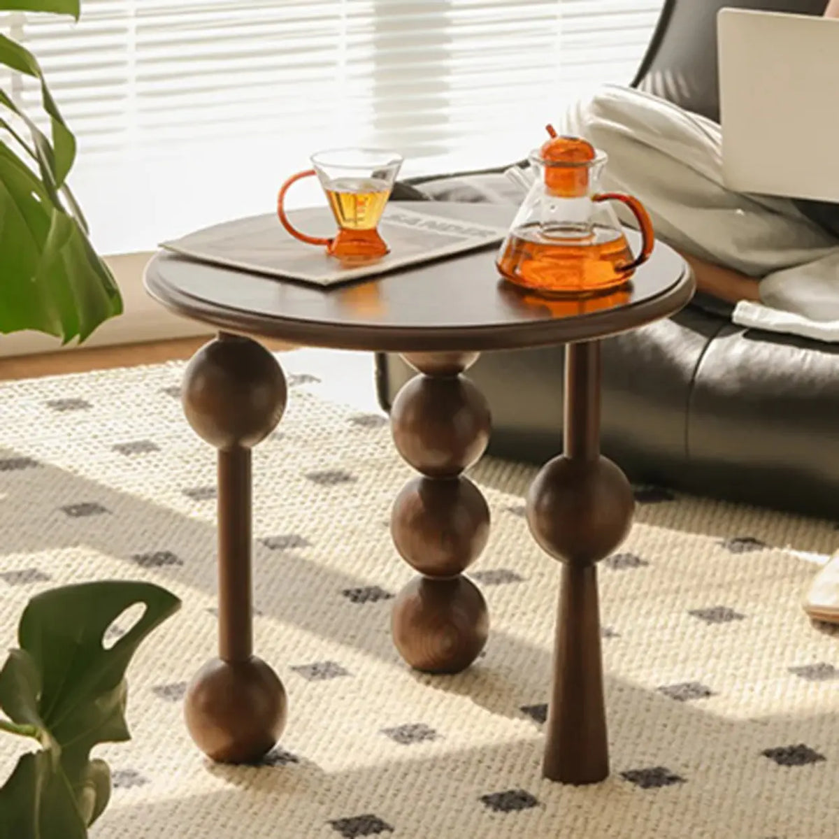 Mid-Century Modern Art Tripod Leg Small Wood Coffee Table