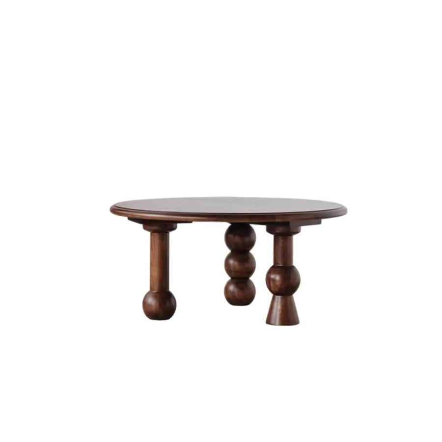 Mid-Century Modern Artistic Leg Small Round Wood Coffee Table