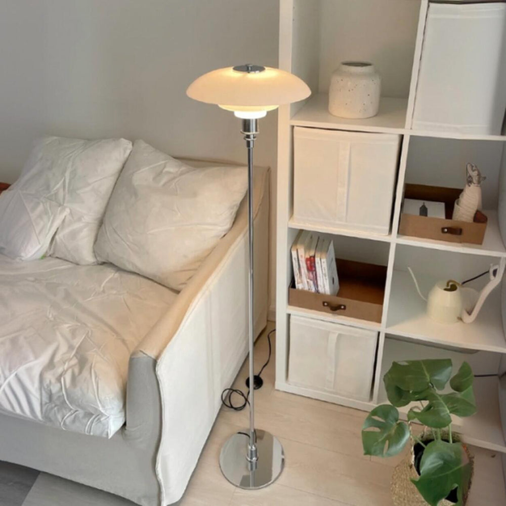 Minimalist Modern Metal White Glass Floor Lamp