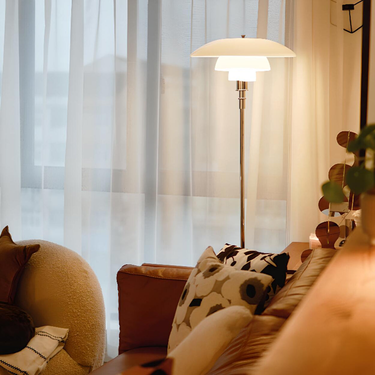 Minimalist Modern Metal White Glass Floor Lamp