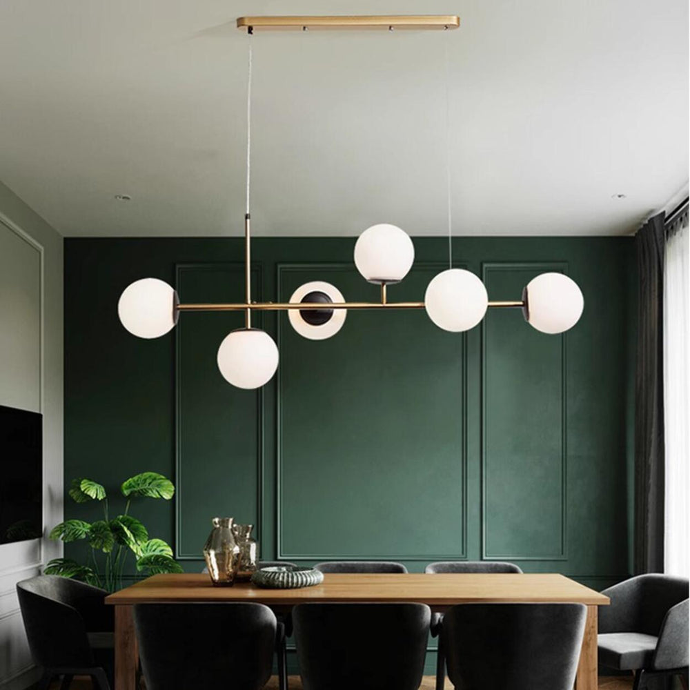 Modern 6-Light Globe Glass Kitchen Island Chandelier