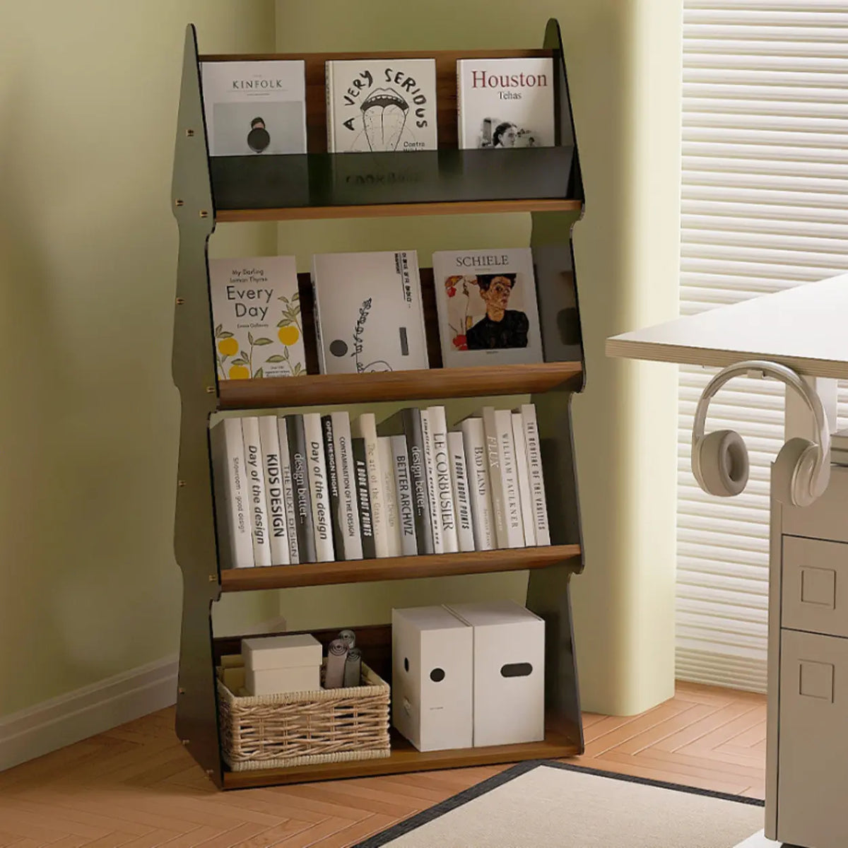 Modern Acrylic 4-Tier Tree Vertical Bookshelf Organizer