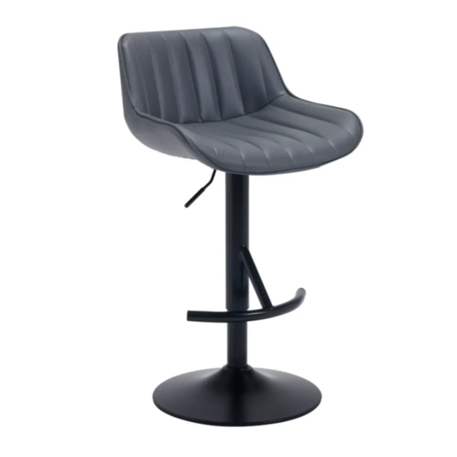 Modern Adjustable Height Swivel Leather Bar Stool with Footrest