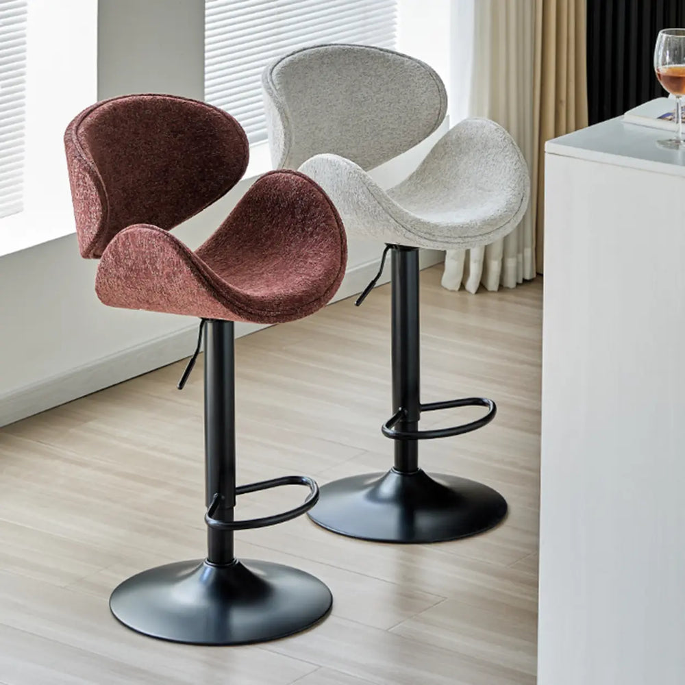 Modern Adjustable Height Swivel Saddle Bar Stool with Footrest