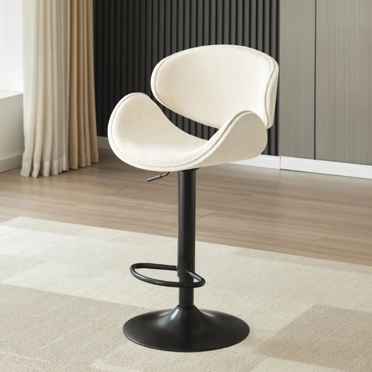 Modern Adjustable Height Swivel Saddle Bar Stool with Footrest