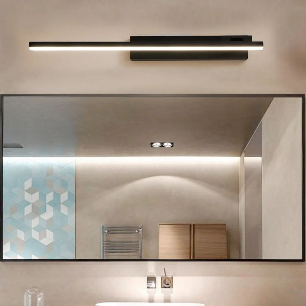 Modern Black Rectangular Bathroom Vanity Light