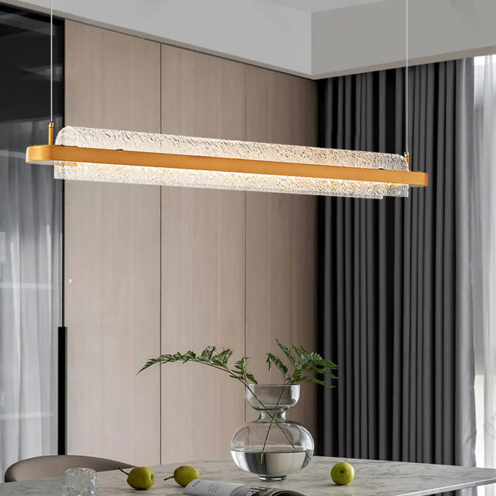 Modern Crystal LED Linear Pendant Light for Kitchen Island