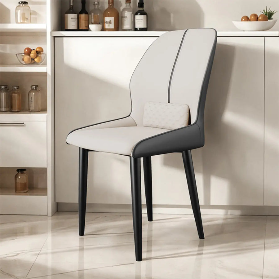 Modern Ergonomic Upholstered Dining Chair with Lumbar Support
