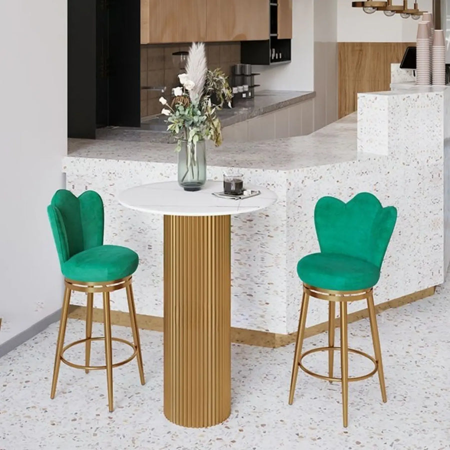 Modern Glam Scratch Resistant White Stone Bar Table