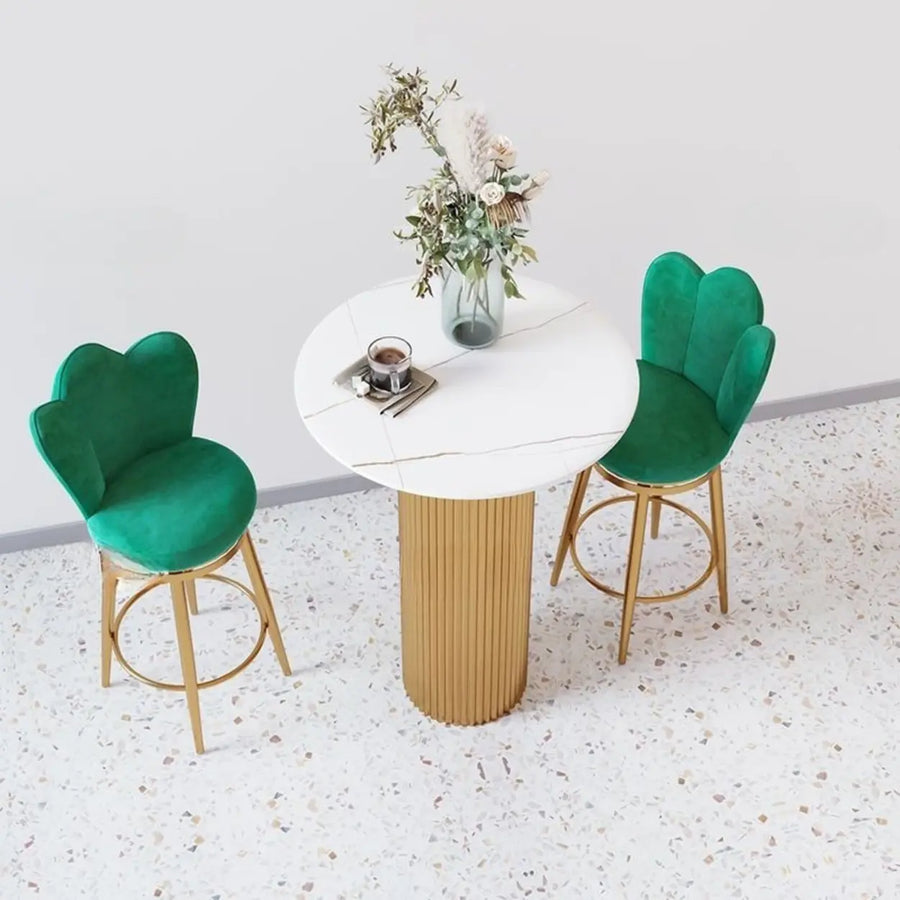 Modern Glam Scratch Resistant White Stone Bar Table