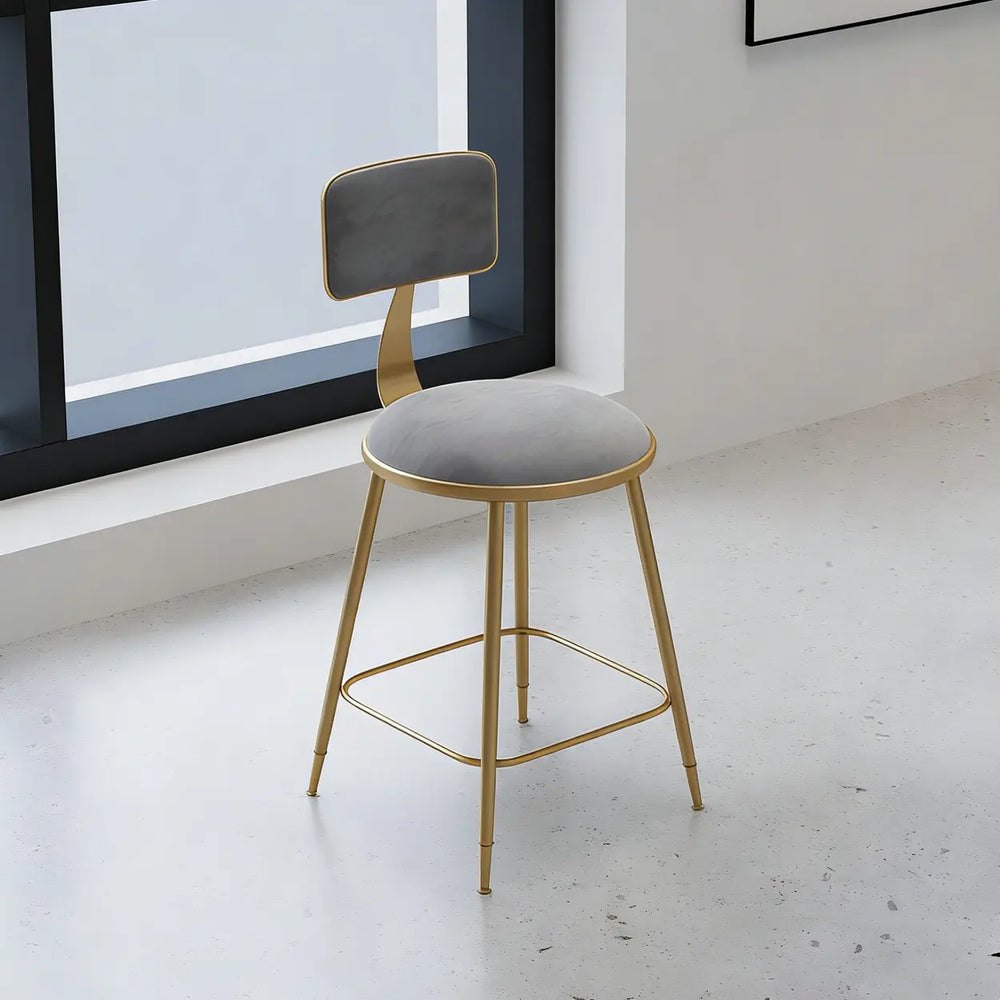 Modern Gold Low Back Upholstery Dining Chair with Footrest