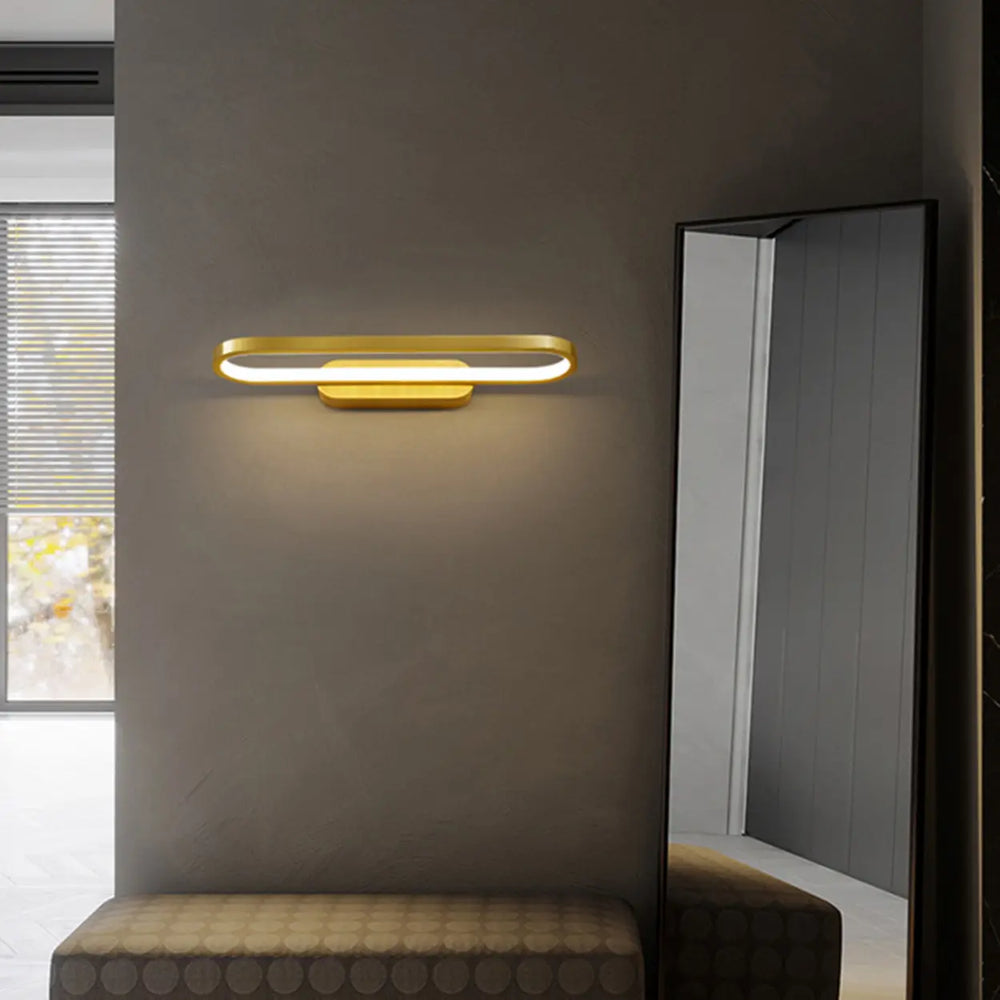 Modern Gold Oval LED Vanity Wall Light Fixtures